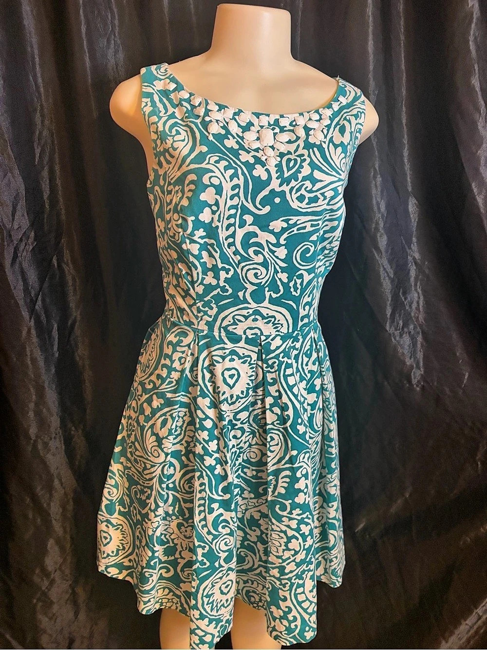 Jessica Howard Floral Mini Dress in Blue & White Size 12